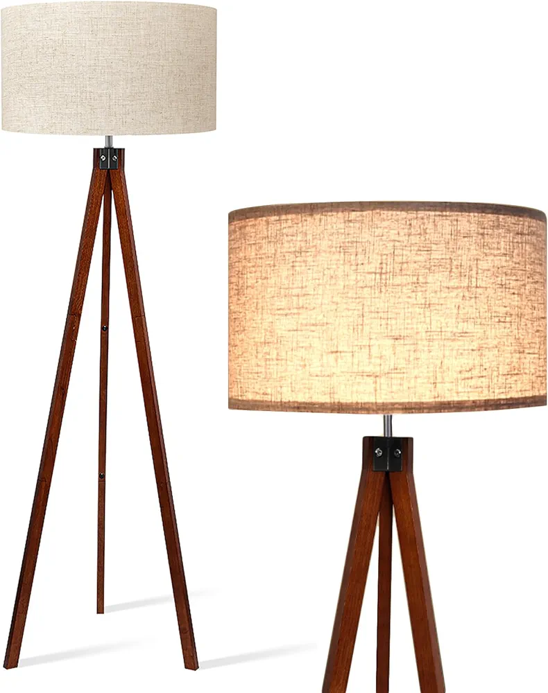 Tripod Floor Lamp with Linen Shade