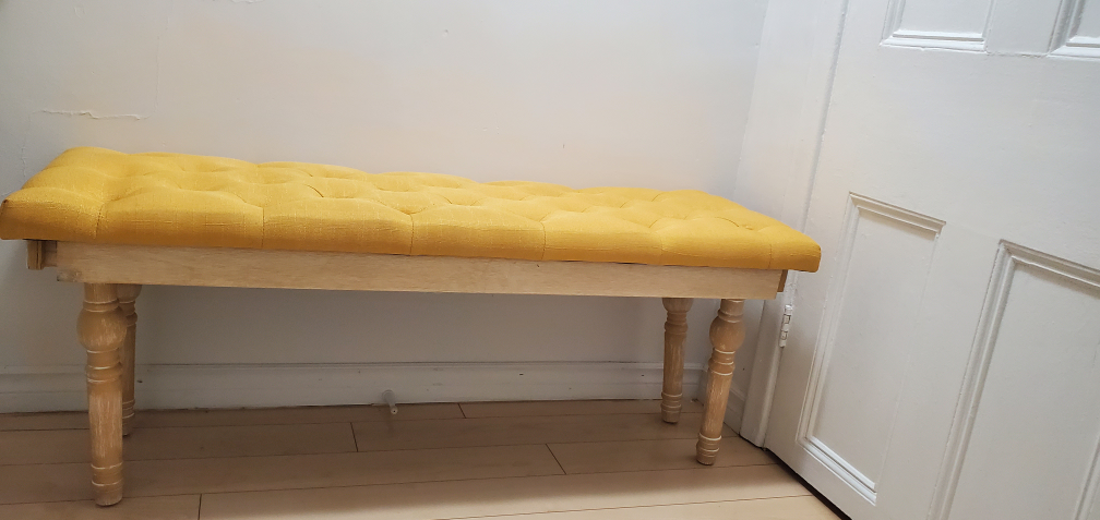 Mustard Yellow Upholstered Bench - photo 3