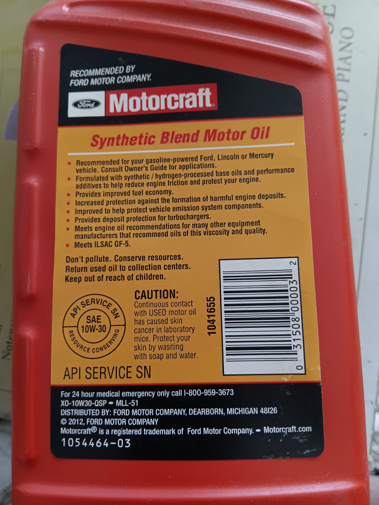 Ford Motorcraft 10W-30 Synthetic Blend Motor Oil - 4 Quarts - photo 2