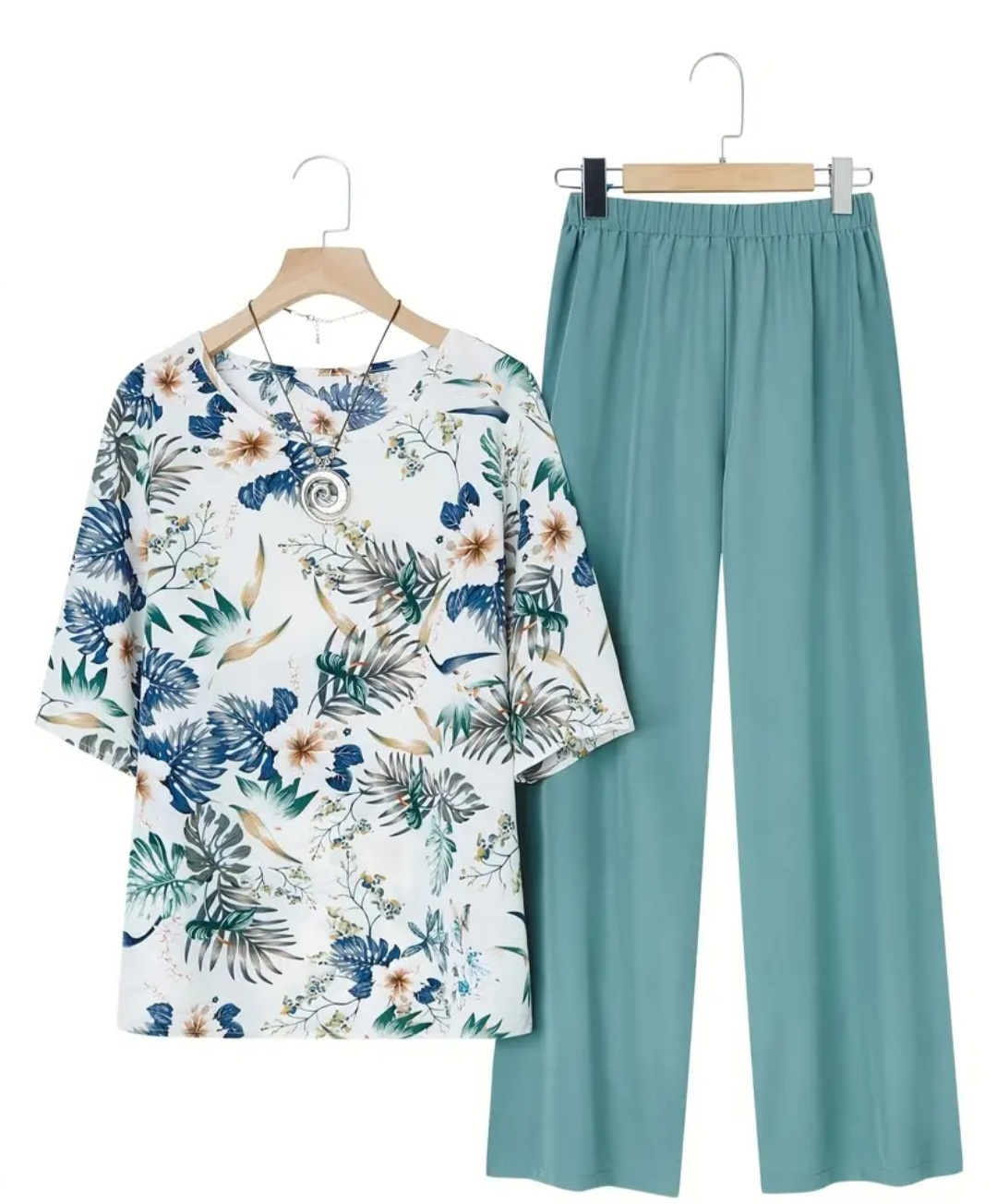 Women's Floral Print Two-Piece Outfit