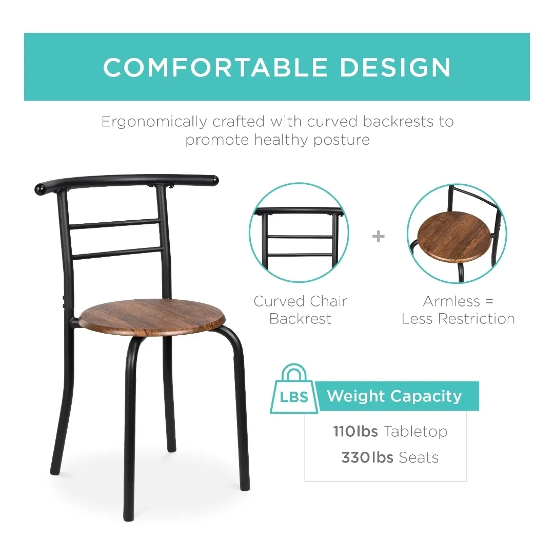 3-Piece Kitchen Table Set with Storage (Space saver) image indicator(6)