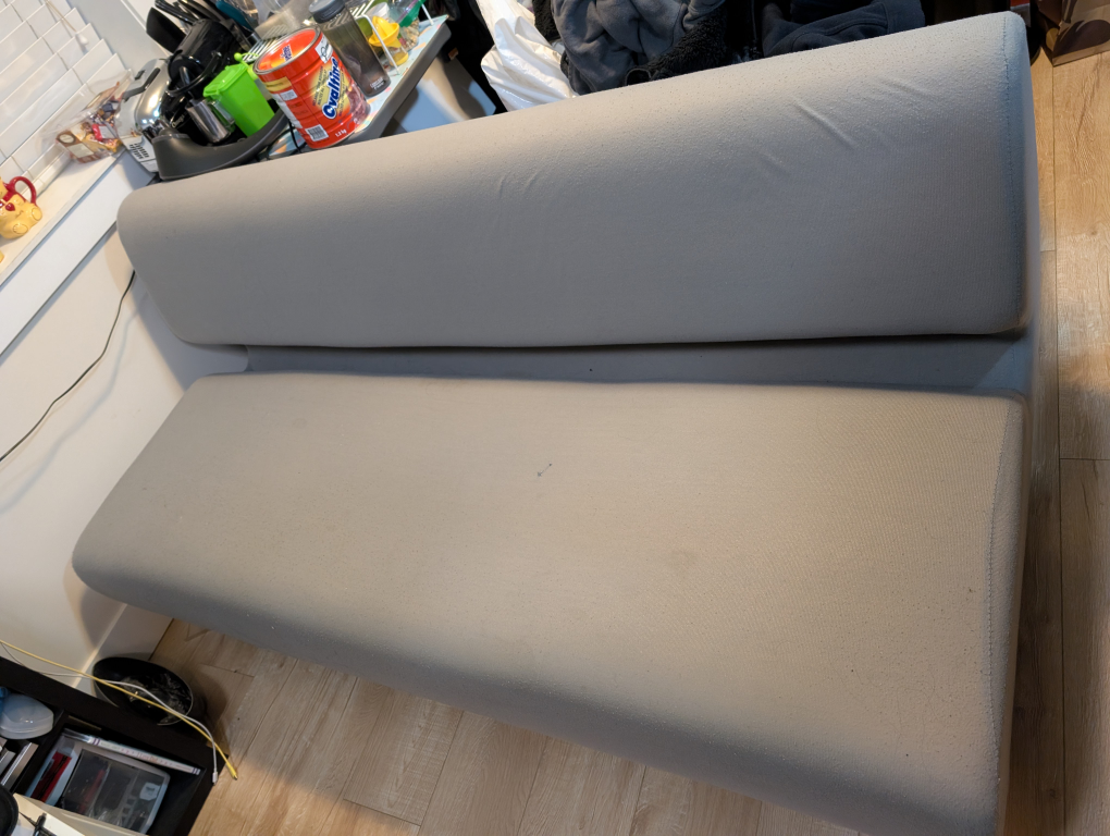 Grey Three-Seater Sofa with Pillows - photo 4