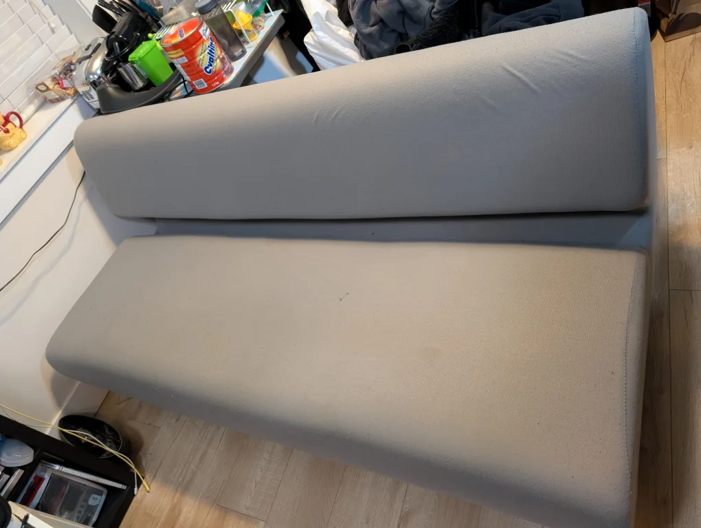 Grey Three-Seater Sofa with Pillows image indicator(4)