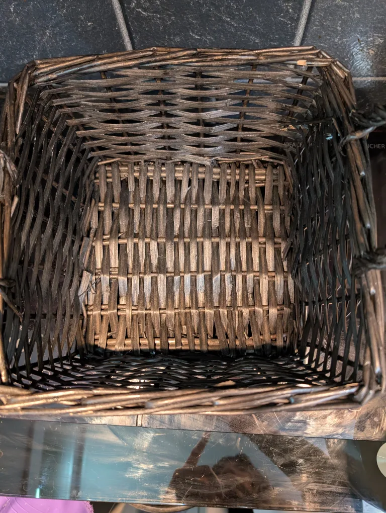 Dark Grey Wicker Basket with Handles image indicator(2)