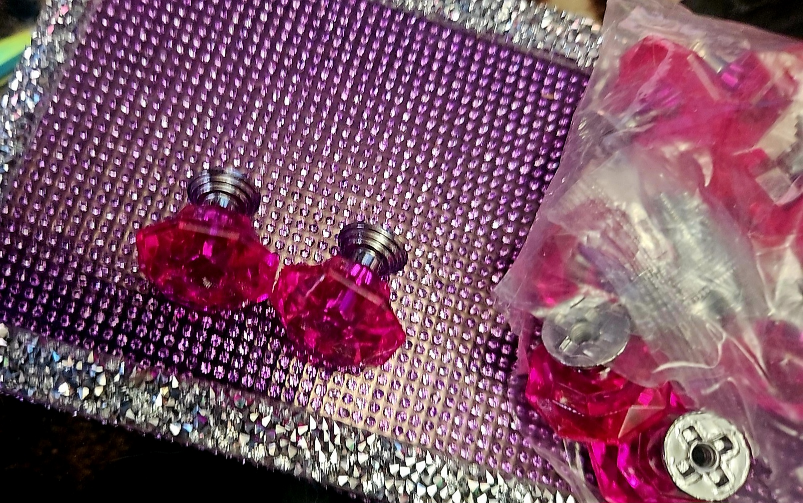 Pink Crystal Drawer Knobs