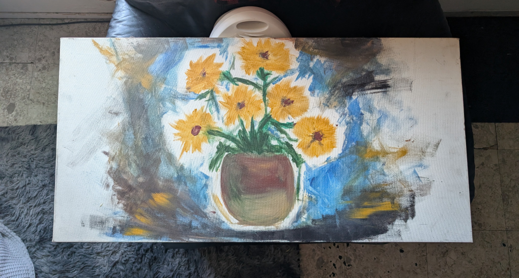 Original Sunflower Painting on Canvas