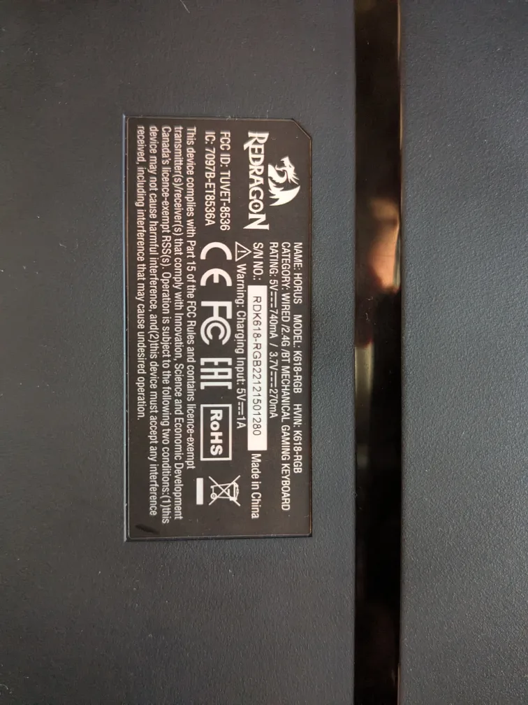 Redragon Havoc Wireless Keyboard (Like New, Please Read) image indicator(3)