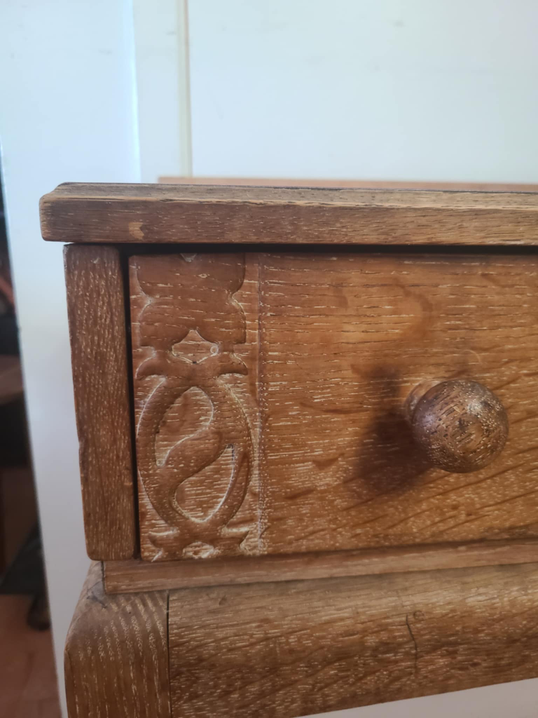 Vintage Wooden Desk with Single Drawer - photo 2