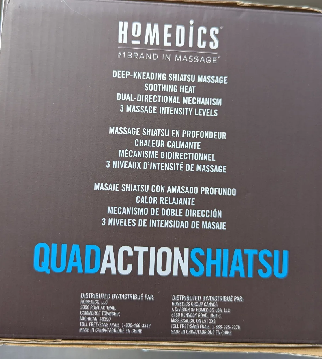 Brand New Homedics QuadAction Shiatsu Massager with Heat image indicator(5)