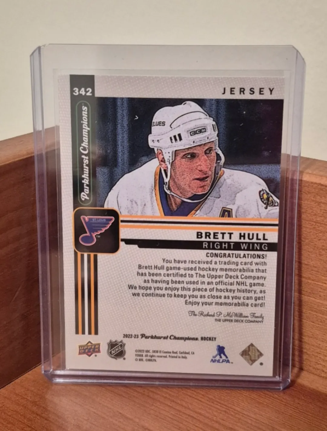 Brett Hull Parkhurst Champions Jersey Card image indicator(2)