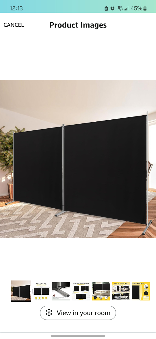 Black Room Divider - Portable & Adjustable