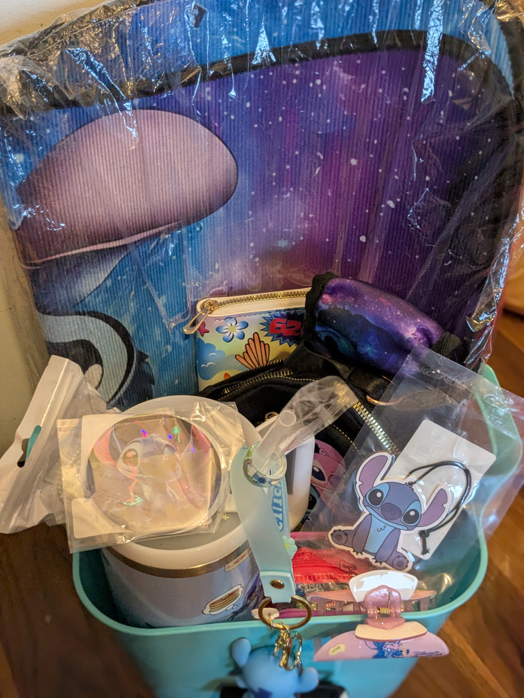 Stitch-themed Gift Basket for the car
