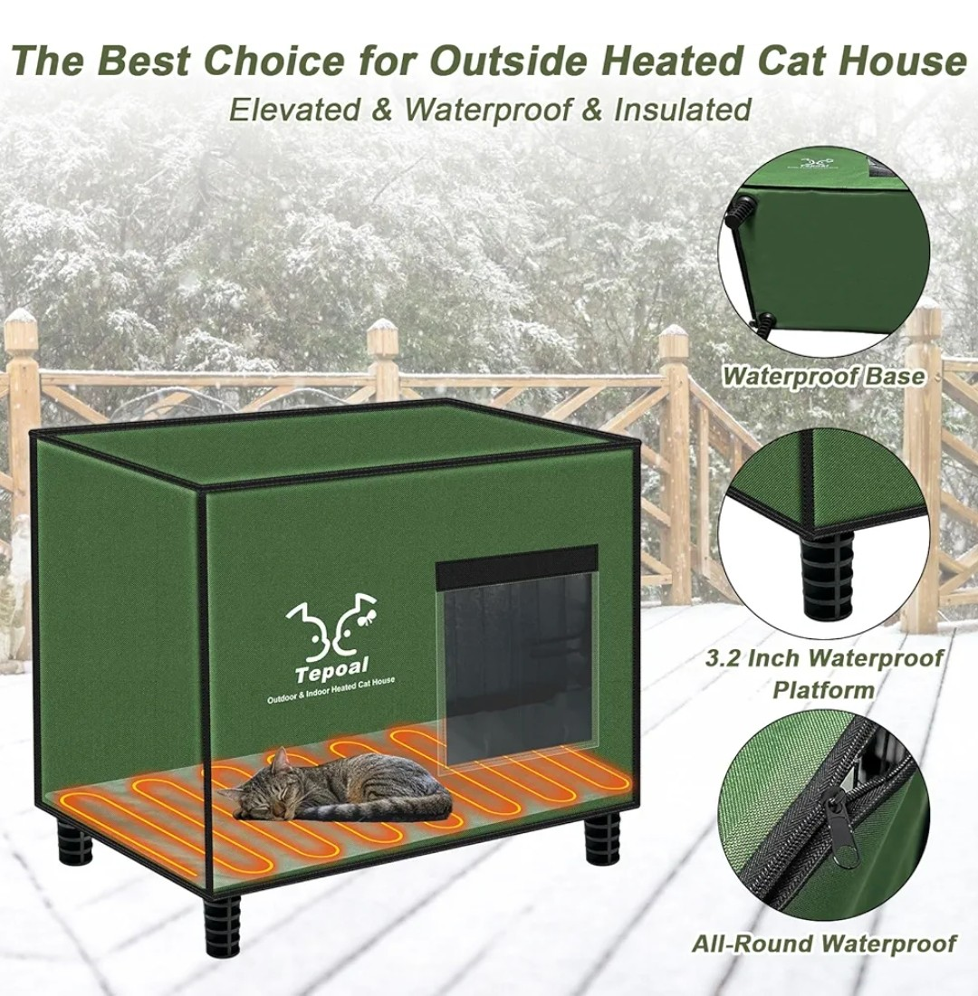 Tepoal Outdoor & Indoor Heated Cat House - photo 2