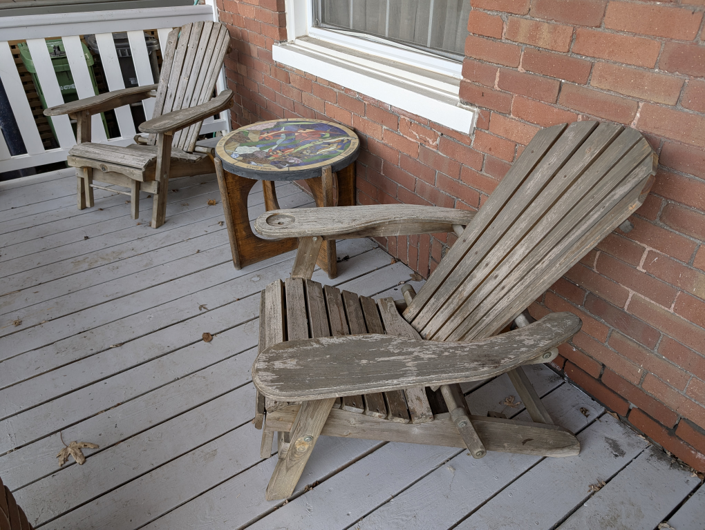 Pair of Vintage Wooden Adirondack Chairs