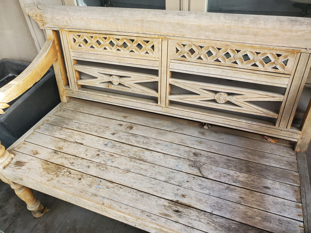 Carved Wooden Bench