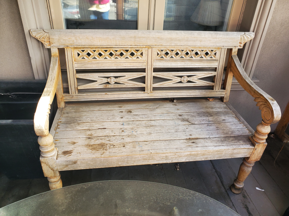 Carved Wooden Bench - photo 3