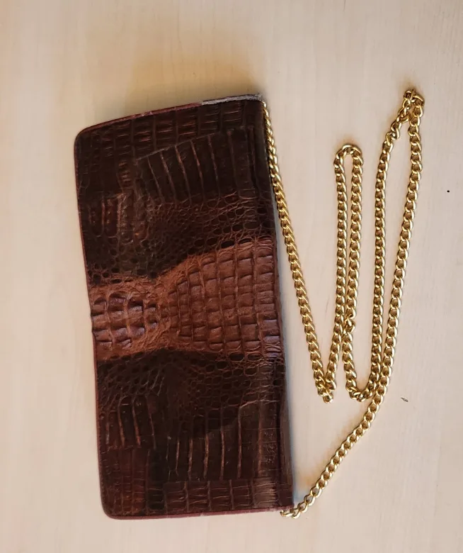 Vintage Crocodile Leather Chain Purse image indicator(5)