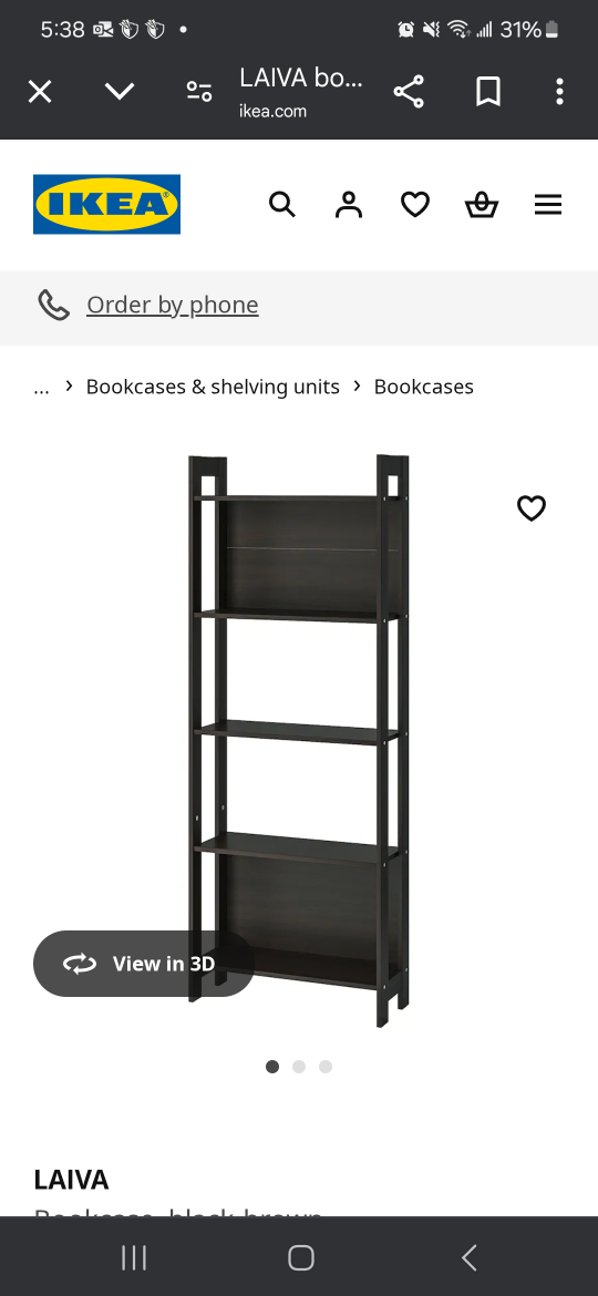 IKEA LAIVA Black-Brown Bookcase - photo 2