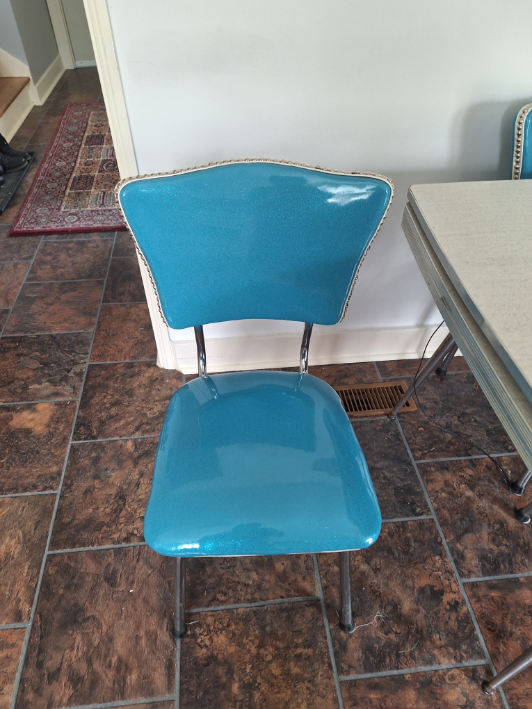 Vintage Teal Retro Kitchen Table and Four Chairs - photo 3