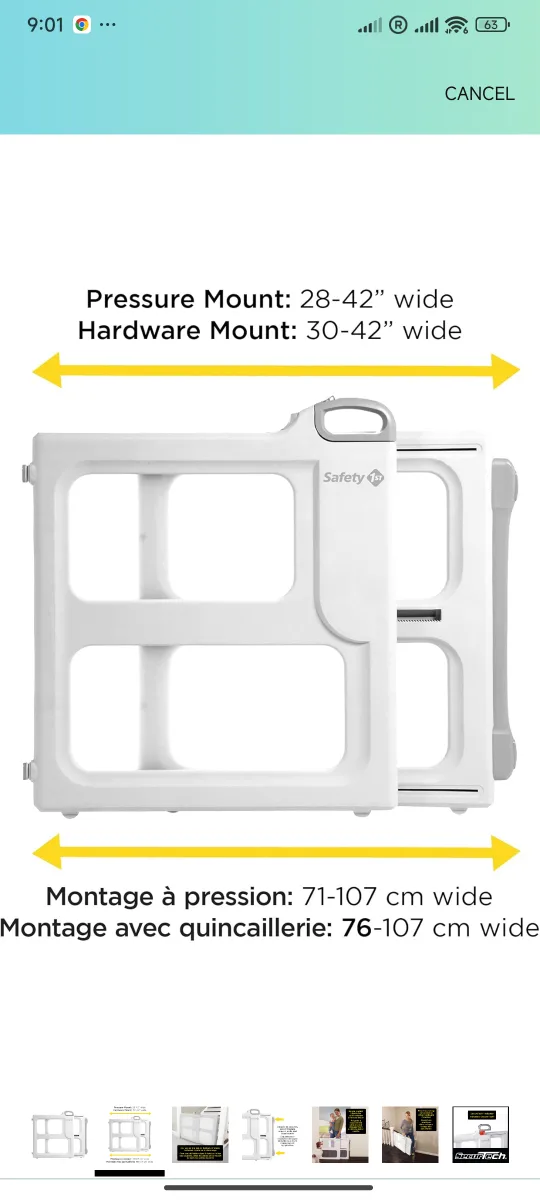 Safety 1st Perfect Fit Gate - White adjustable image indicator(2)