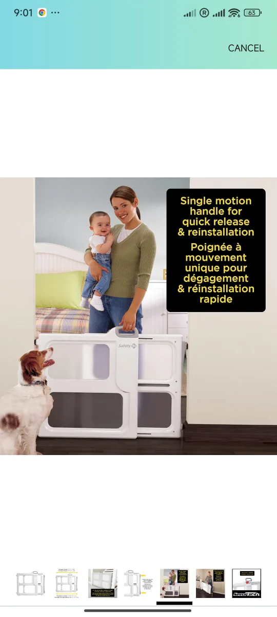 Safety 1st Perfect Fit Gate - White adjustable image indicator(4)