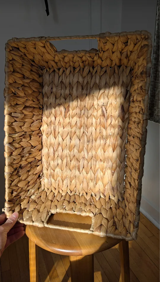 Woven Hyacinth Rectangular Basket with Handles 🧡 image indicator(3)