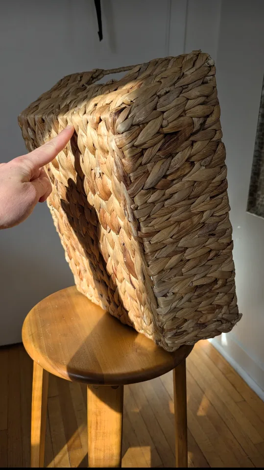 Woven Hyacinth Rectangular Basket with Handles 🧡 image indicator(4)