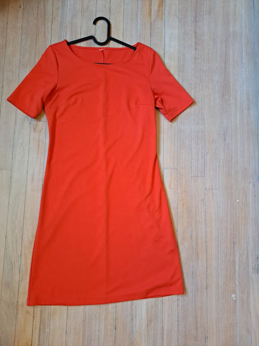 Red short sleeve mini dress thumbnail