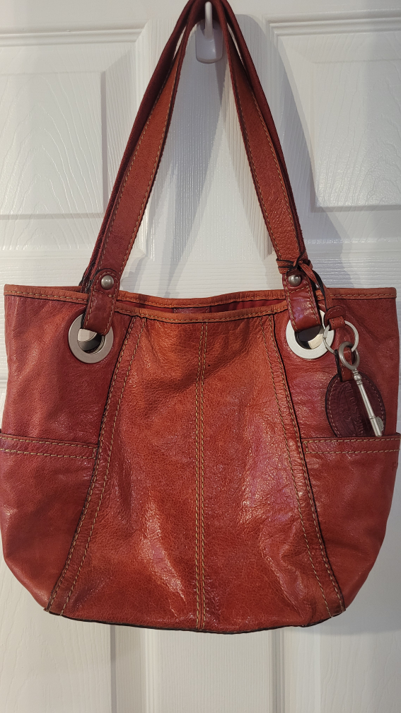 Fossil Leather Tote Bag