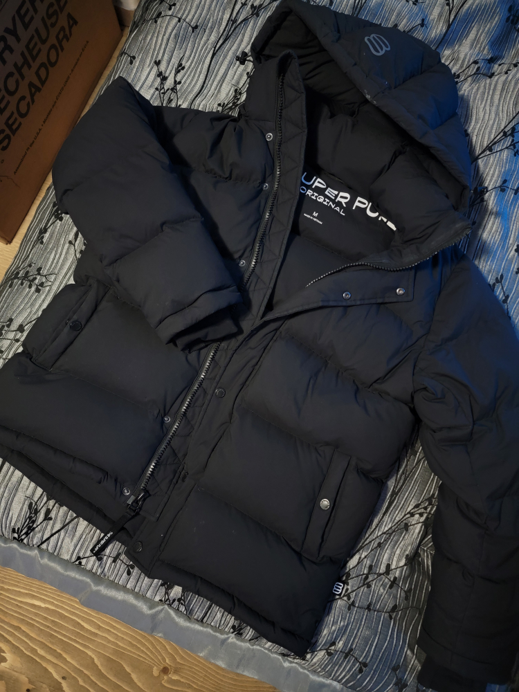 Men's Black Super Puff Jacket - Size M