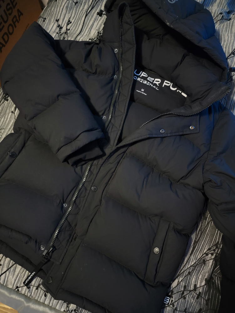 Men's Black Super Puff Jacket - Size M - photo 2