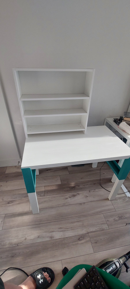 PAHL Desk with Add-on Unit - White/Turquoise
