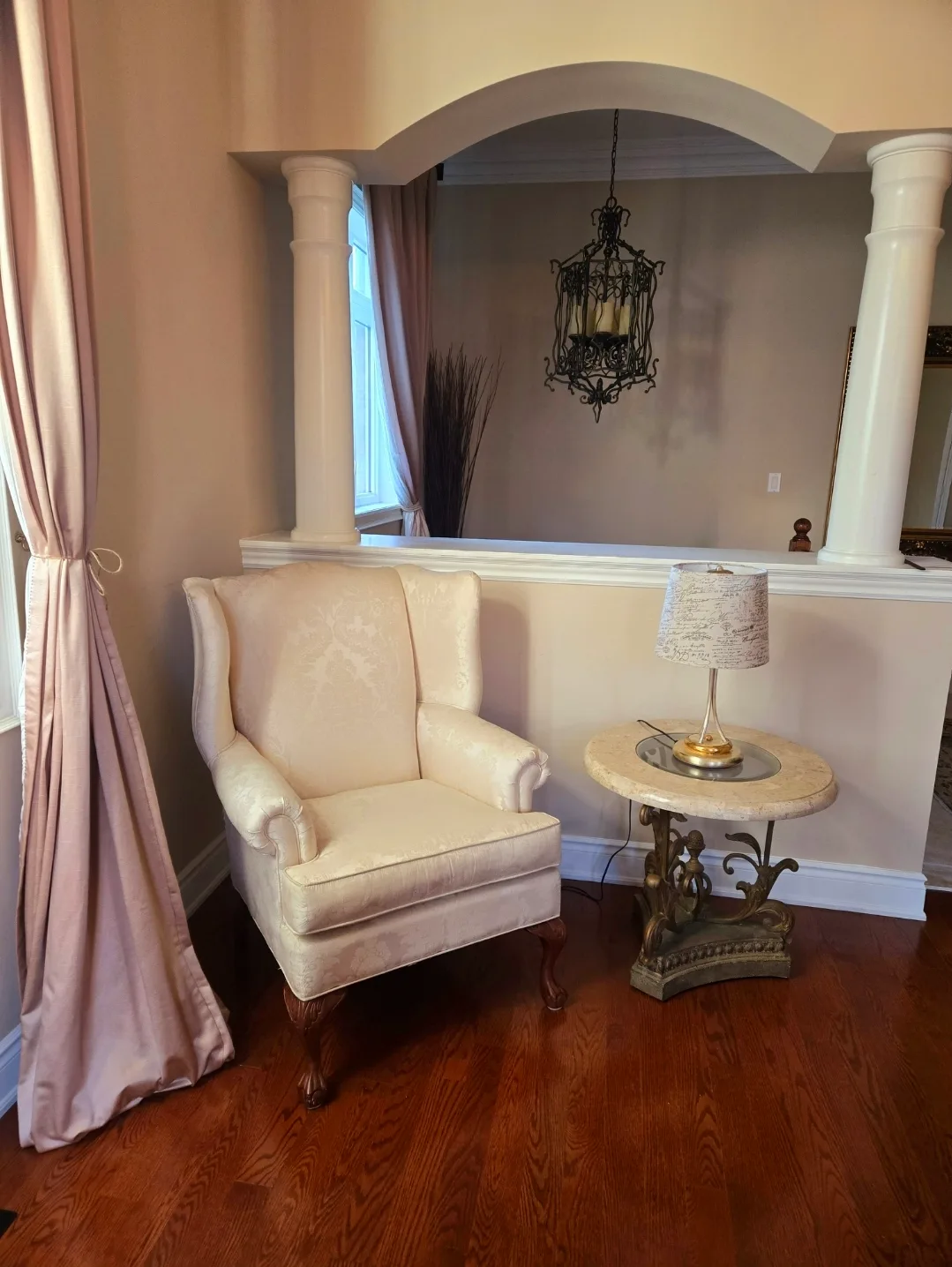 Cream Wingback Accent Chair image indicator(3)