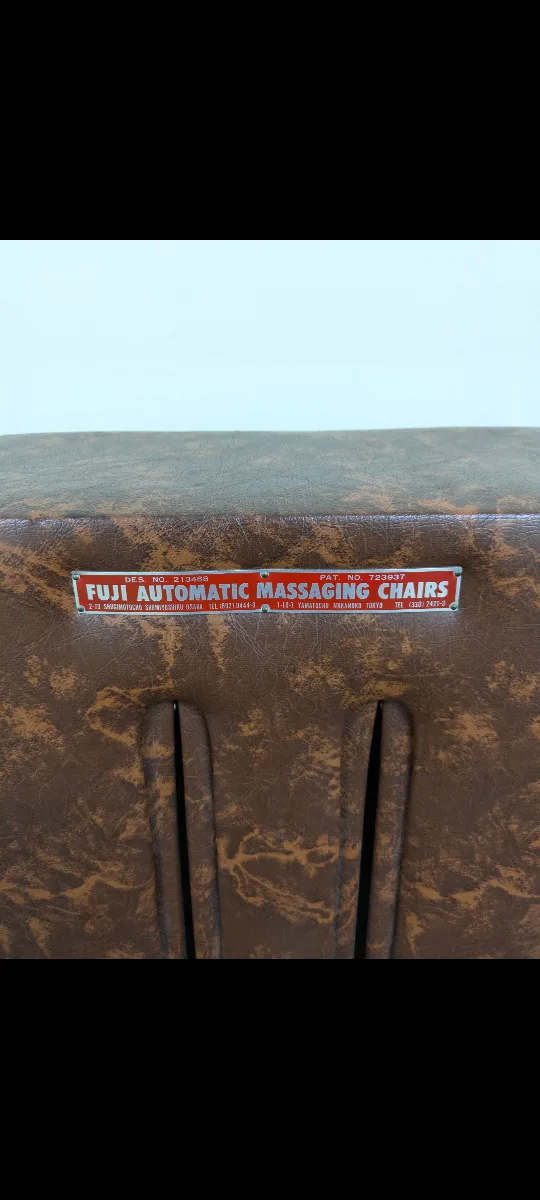 VINTAGE FUJI ELECTRIC AUTOMATIC LEATHER MASSAGE CHAIR CIRCA 1970 image indicator(6)