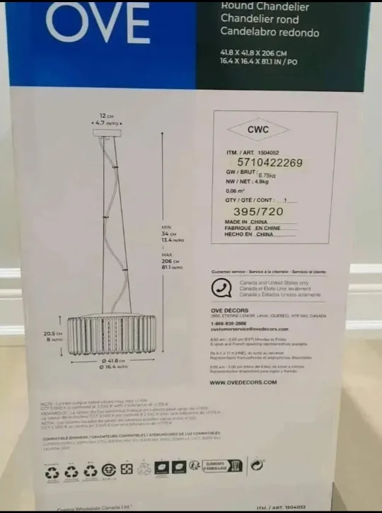 OVE Round Chandelier with Integrated LED image indicator(2)