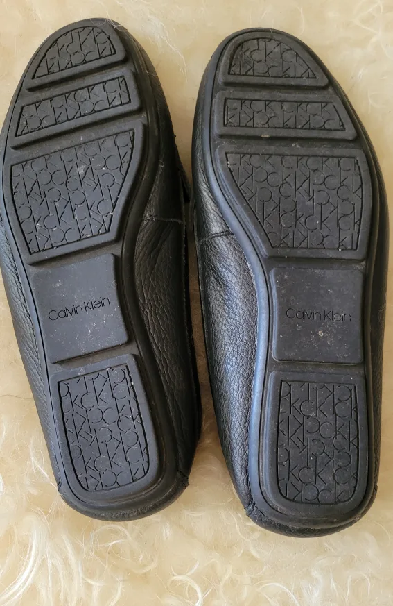 Calvin Klein Genuine Black Leather Loafers Size 8 Super Comfy image indicator(4)