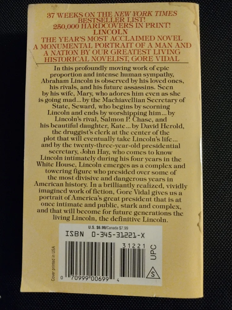 Gore Vidal's Lincoln: A Novel 💚 image indicator(3)