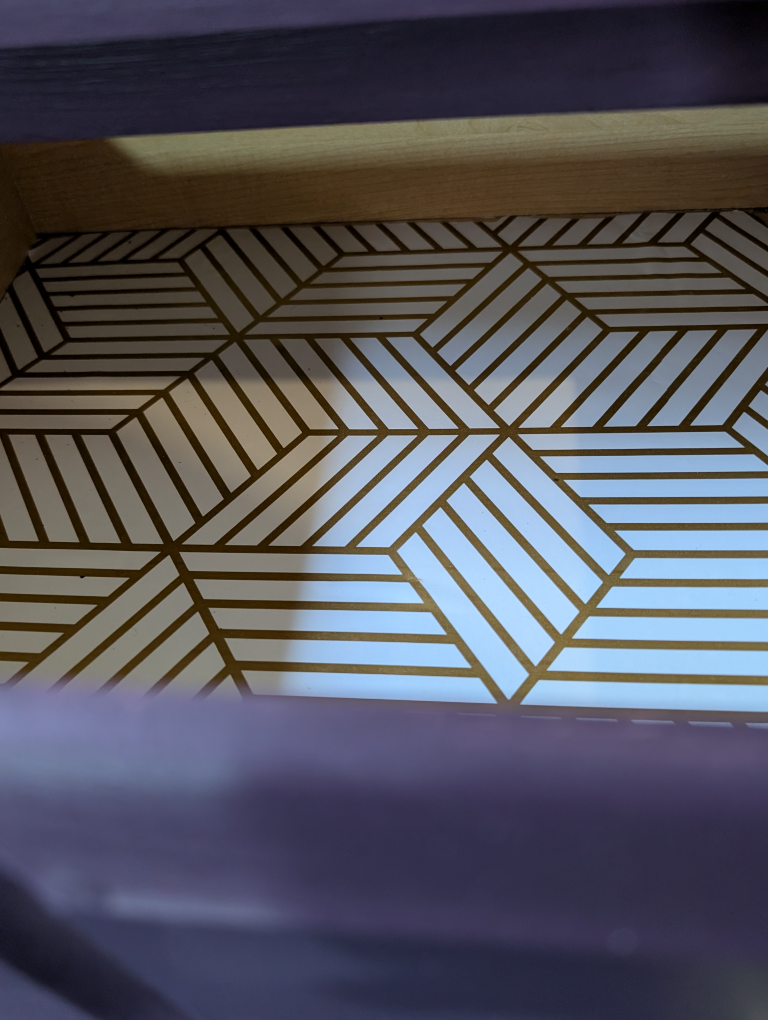 Refurbished Purple Dresser with Gold Accents - photo 3