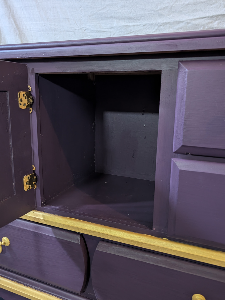 Refurbished Purple Dresser with Gold Accents - photo 4