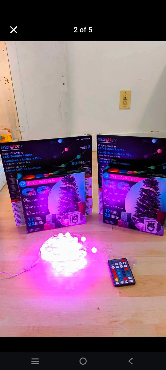 Enbrighten LED Bubble Lights with Remote - 2 Sets image indicator(2)