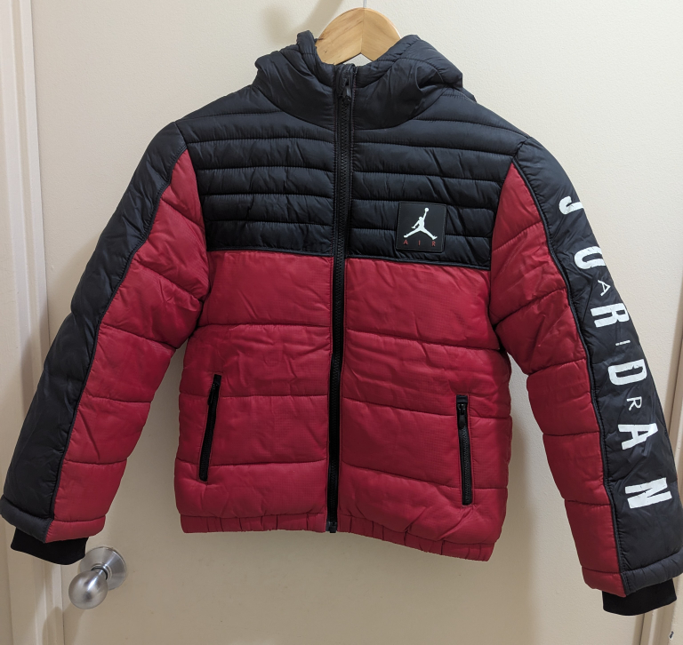 Jordan Boys' Size 8-10 Red and Black Puffer Jacket