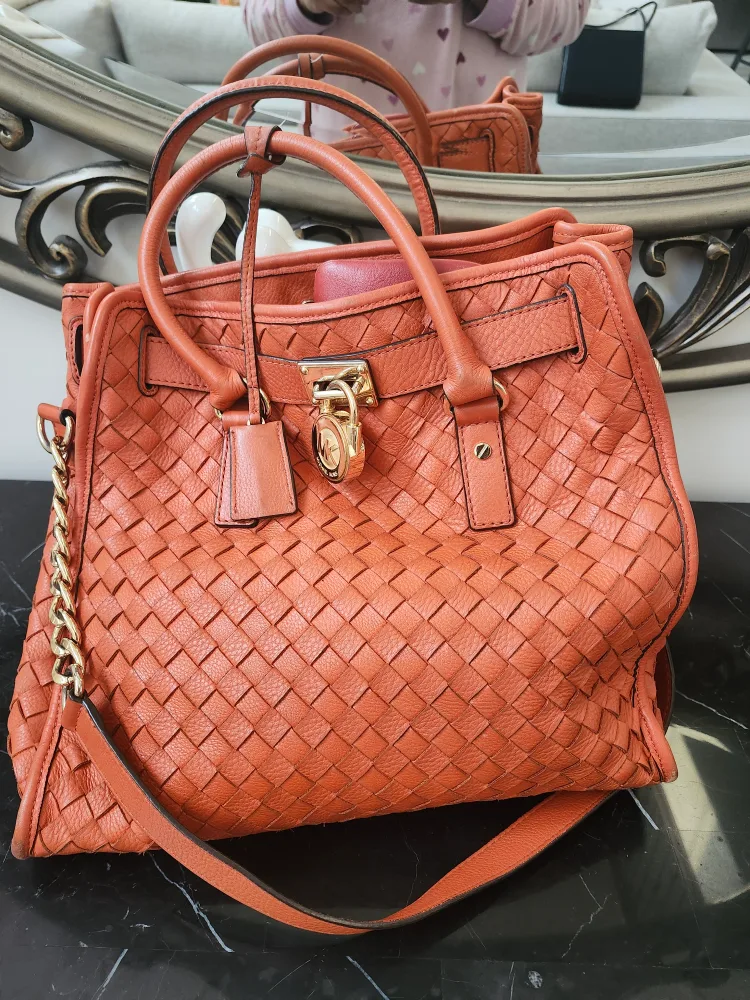 Michael Kors Woven Leather Handbag thumbnail