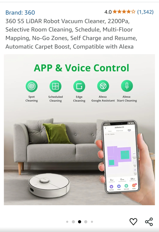 360 S5 Robot Vacuum Cleaner - photo 5