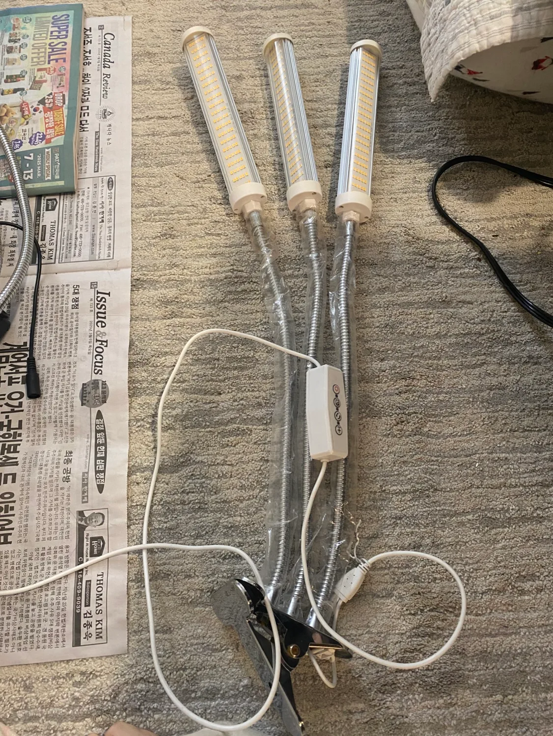 Triple Gooseneck LED Grow Light with dimmer and timer image indicator(3)