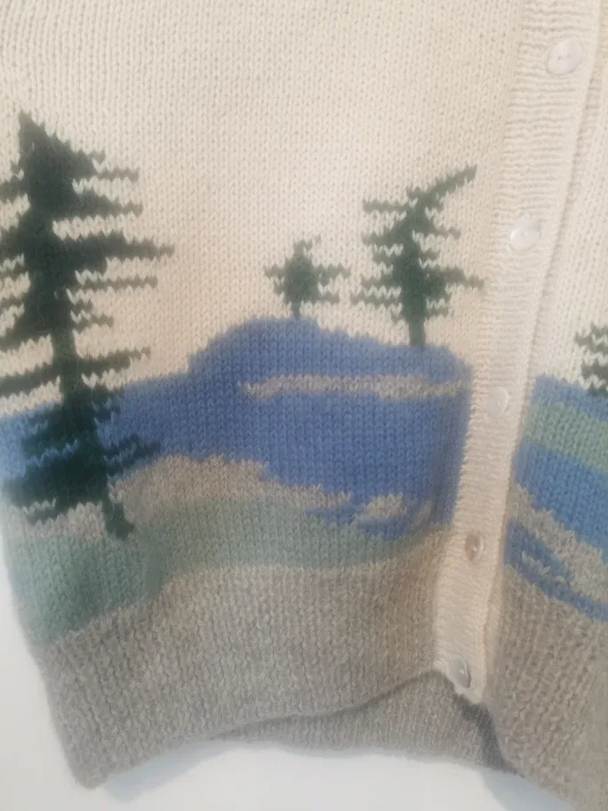 vintage hand knit medium cardigan alpaca image indicator(4)