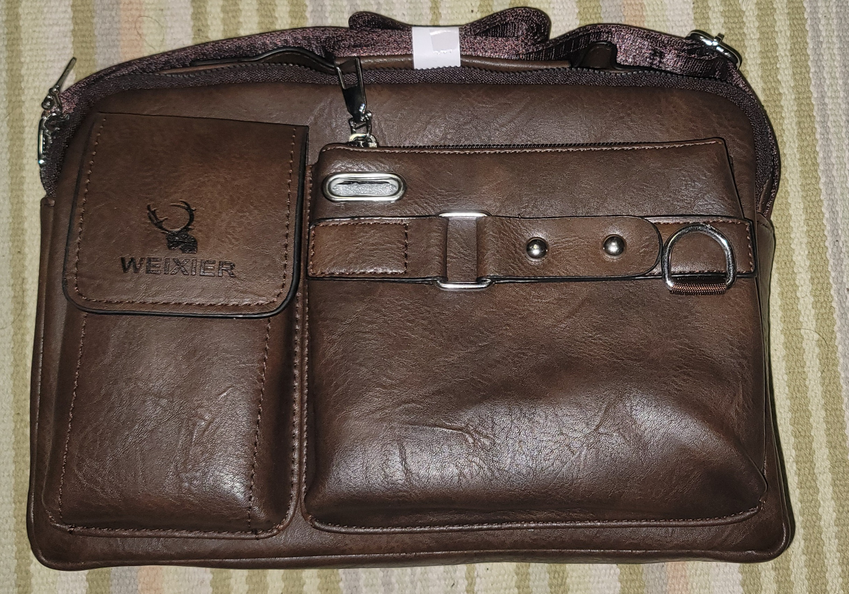 Brand New WEIXIER Men's Dark Brown Leather Messenger Bag - photo 2