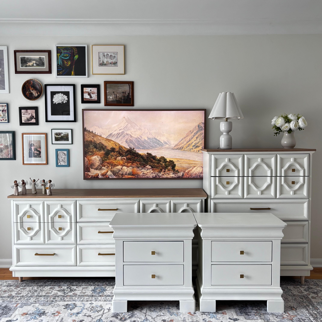 Bedroom Set - White Dresser, Two Nightstands, and Tall Chest - photo 2