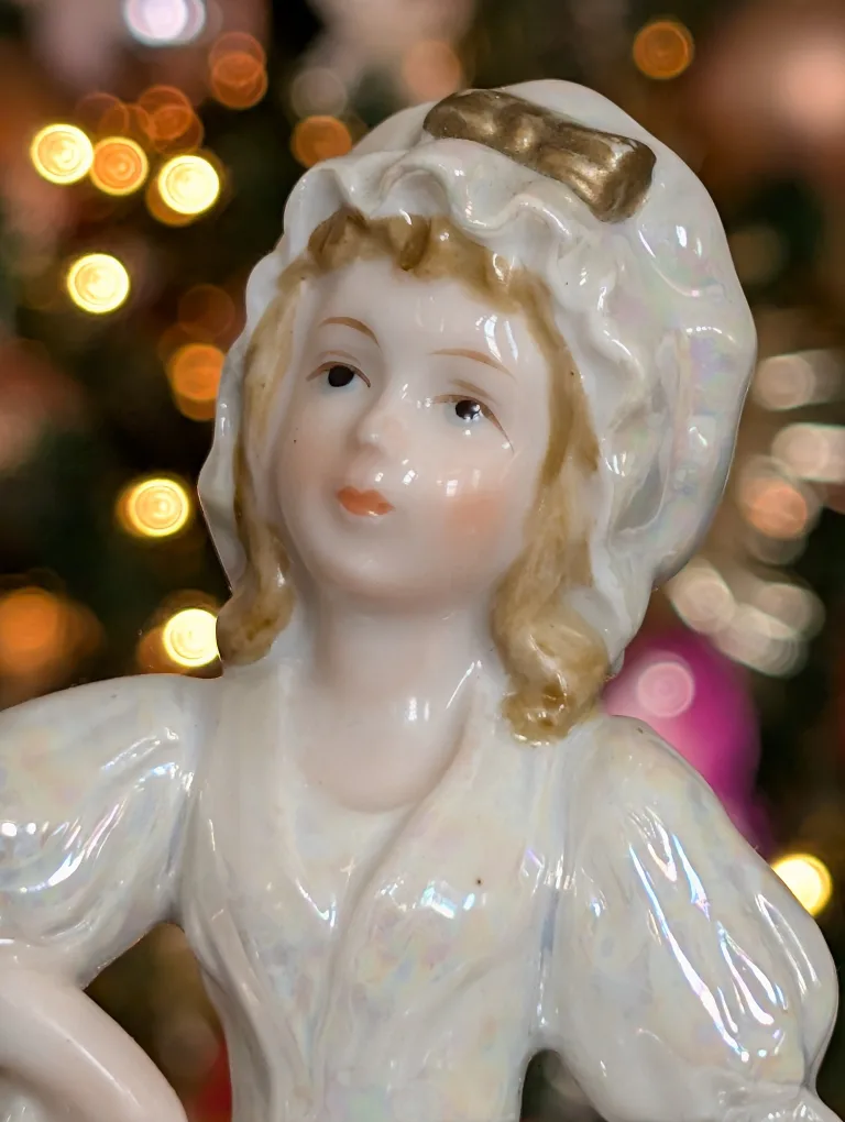 Vintage Ceramic Girl Figurine with Basket image indicator(4)