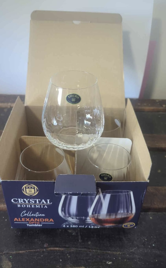 Crystal Bohemia Alexandra Optic Tumblers (Set of 4)