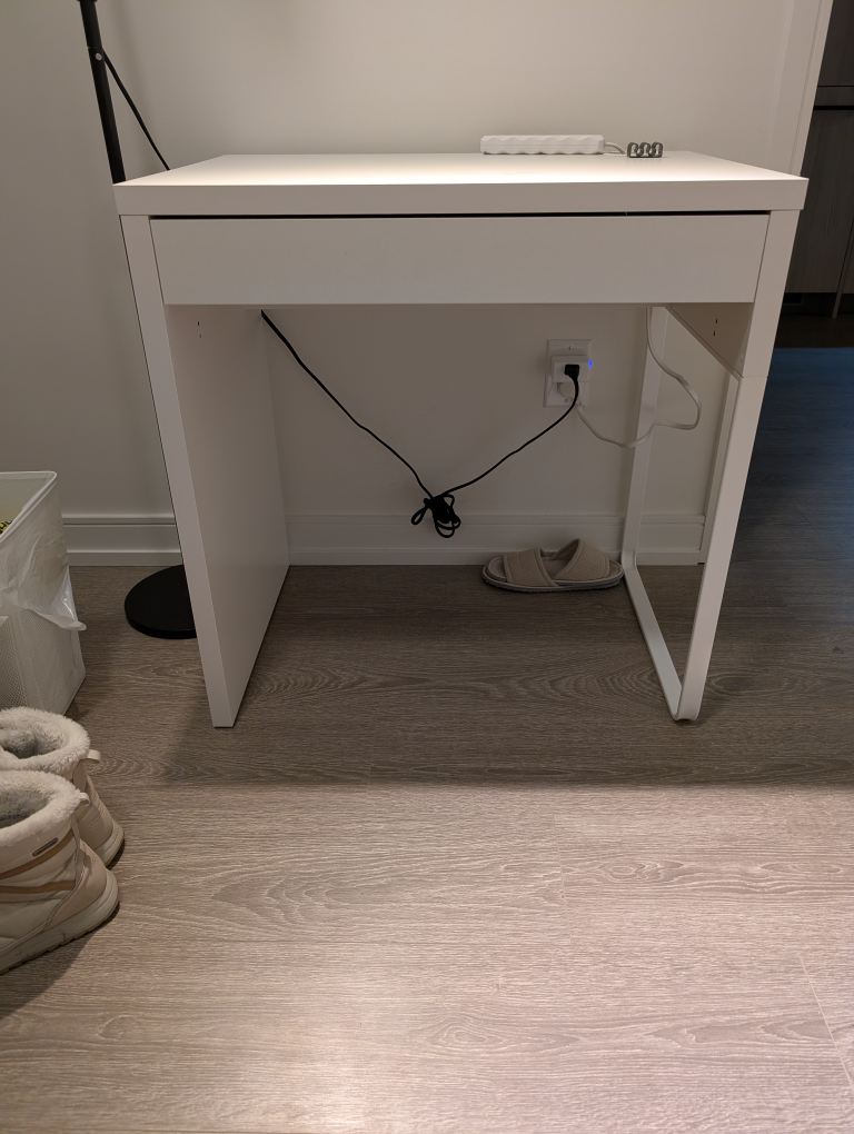 White Ikea Desk with Drawer 73×50cm
